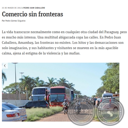 COMERCIO SIN FRONTERAS - Por PEDRO GMEZ SILGUEIRA - Domingo, 25 de Marzo de 2012